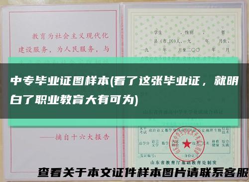 中专毕业证图样本(看了这张毕业证，就明白了职业教育大有可为)缩略图