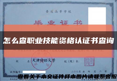 怎么查职业技能资格认证书查询缩略图