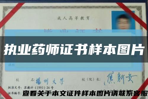 执业药师证书样本图片缩略图