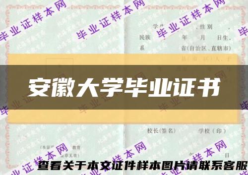 安徽大学毕业证书缩略图