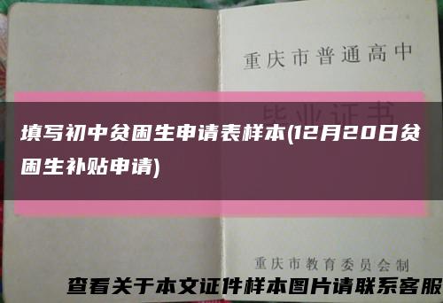 填写初中贫困生申请表样本(12月20日贫困生补贴申请)缩略图