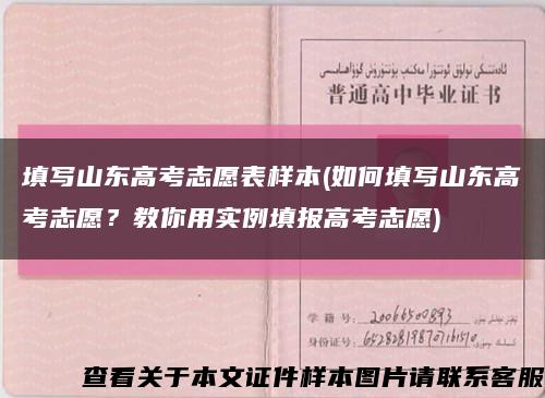 填写山东高考志愿表样本(如何填写山东高考志愿？教你用实例填报高考志愿)缩略图