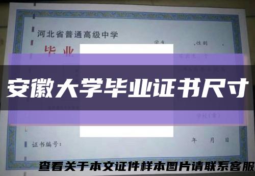 安徽大学毕业证书尺寸缩略图