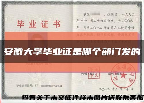 安徽大学毕业证是哪个部门发的缩略图