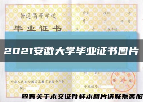 2021安徽大学毕业证书图片缩略图