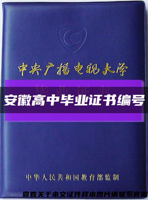 安徽高中毕业证书编号缩略图