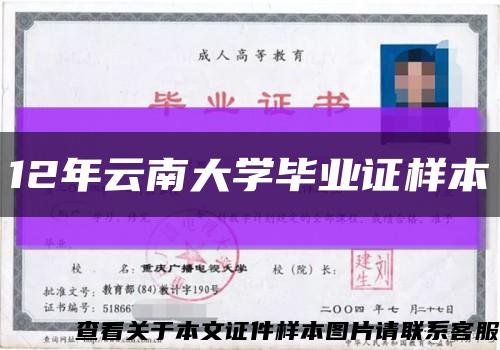 12年云南大学毕业证样本缩略图