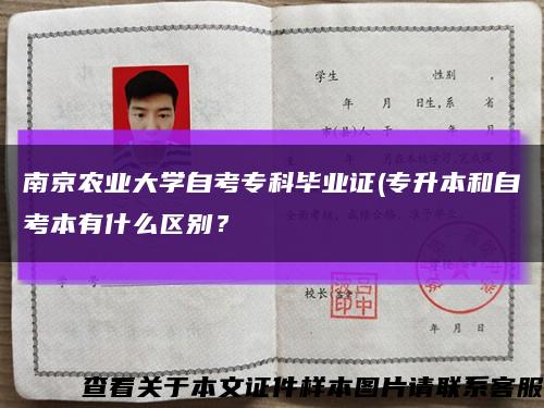 南京农业大学自考专科毕业证(专升本和自考本有什么区别？缩略图