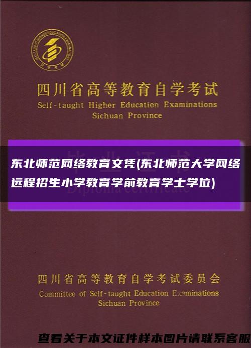 东北师范网络教育文凭(东北师范大学网络远程招生小学教育学前教育学士学位)缩略图