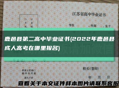 鹿邑县第二高中毕业证书(2022年鹿邑县成人高考在哪里报名)缩略图