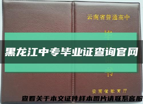 黑龙江中专毕业证查询官网缩略图