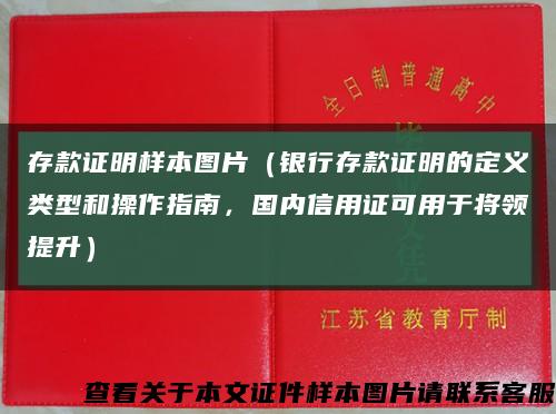 存款证明样本图片（银行存款证明的定义类型和操作指南，国内信用证可用于将领提升）缩略图