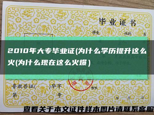 2010年大专毕业证(为什么学历提升这么火(为什么现在这么火爆）缩略图