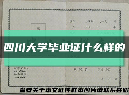 四川大学毕业证什么样的缩略图