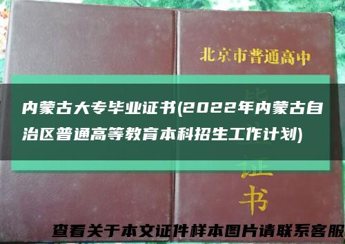 内蒙古大专毕业证书(2022年内蒙古自治区普通高等教育本科招生工作计划)缩略图