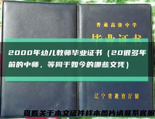 2000年幼儿教师毕业证书（20很多年前的中师，等同于如今的哪些文凭）缩略图