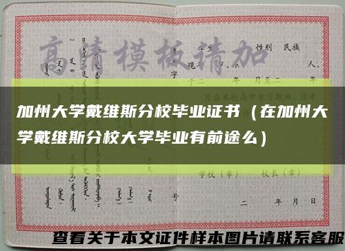 加州大学戴维斯分校毕业证书（在加州大学戴维斯分校大学毕业有前途么）缩略图