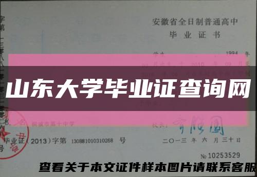 山东大学毕业证查询网缩略图