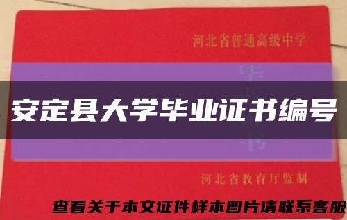 安定县大学毕业证书编号缩略图