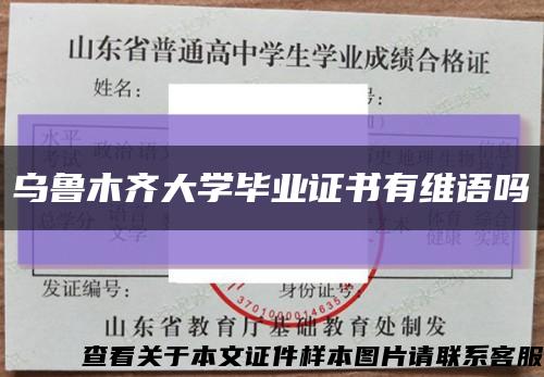 乌鲁木齐大学毕业证书有维语吗缩略图