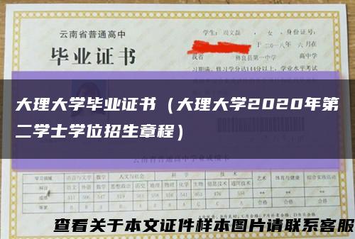 大理大学毕业证书（大理大学2020年第二学士学位招生章程）缩略图