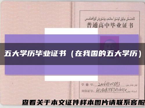 五大学历毕业证书（在我国的五大学历）缩略图