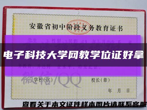 电子科技大学网教学位证好拿缩略图