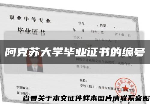 阿克苏大学毕业证书的编号缩略图