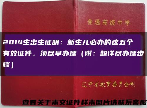 2014生出生证明：新生儿必办的这五个有效证件，须尽早办理（附：超详尽办理步骤）缩略图