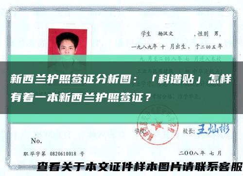 新西兰护照签证分析图：「科谱贴」怎样有着一本新西兰护照签证？缩略图