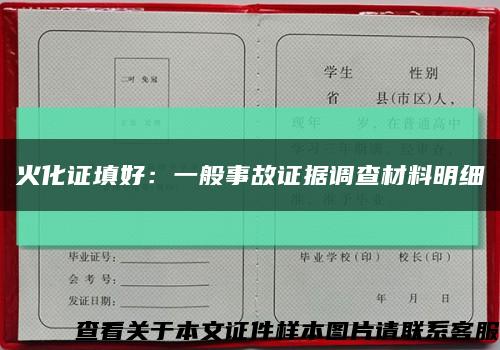 火化证填好：一般事故证据调查材料明细缩略图