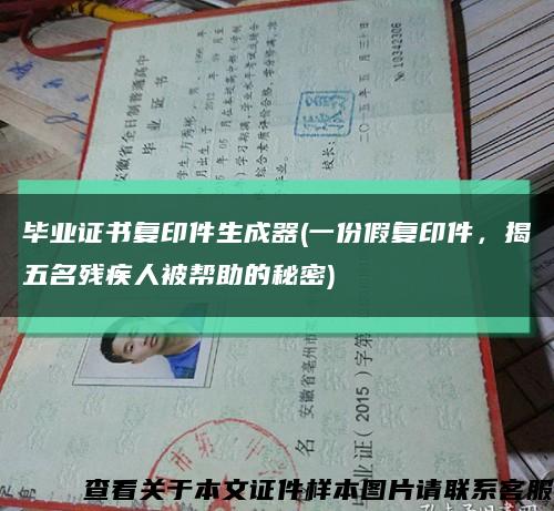 毕业证书复印件生成器(一份假复印件，揭五名残疾人被帮助的秘密)缩略图