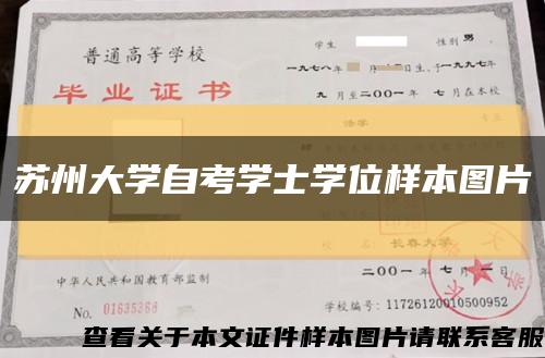 苏州大学自考学士学位样本图片缩略图