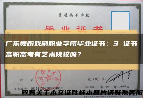 广东舞蹈戏剧职业学院毕业证书：3 证书高职高考有艺术院校吗？缩略图