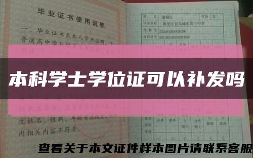 本科学士学位证可以补发吗缩略图