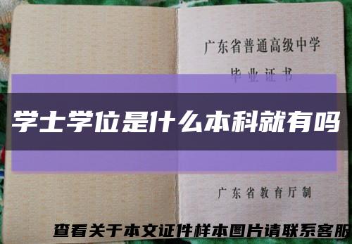 学士学位是什么本科就有吗缩略图