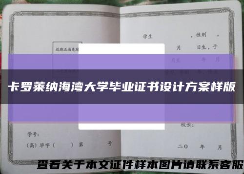 卡罗莱纳海湾大学毕业证书设计方案样版缩略图