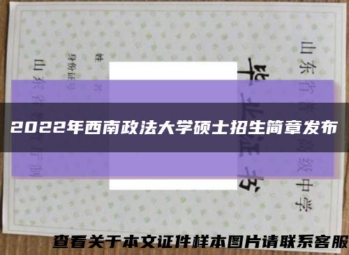 2022年西南政法大学硕士招生简章发布缩略图