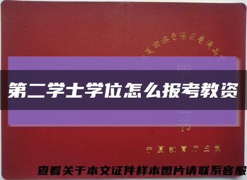 第二学士学位怎么报考教资缩略图