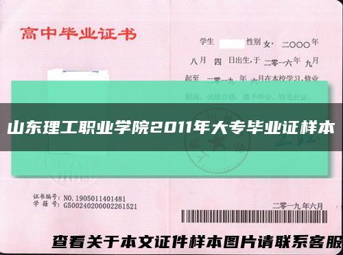 山东理工职业学院2011年大专毕业证样本缩略图