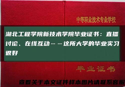 湖北工程学院新技术学院毕业证书：直播讨论、在线互动……这所大学的毕业实习很好缩略图