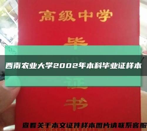 西南农业大学2002年本科毕业证样本缩略图