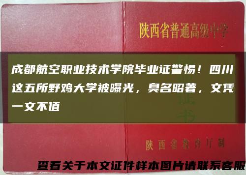 成都航空职业技术学院毕业证警惕！四川这五所野鸡大学被曝光，臭名昭著，文凭一文不值缩略图