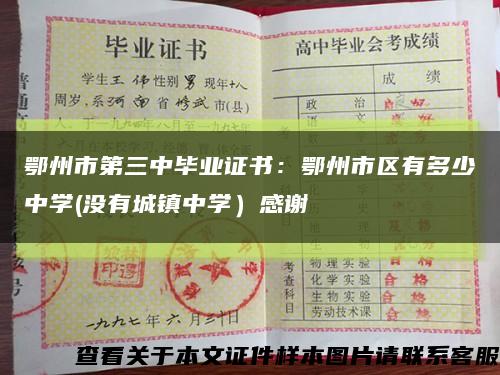 鄂州市第三中毕业证书：鄂州市区有多少中学(没有城镇中学）感谢缩略图