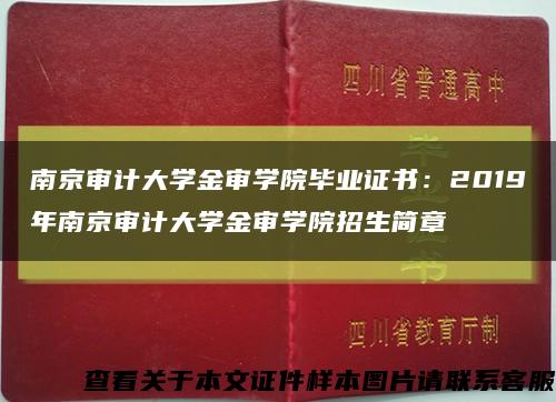 南京审计大学金审学院毕业证书：2019年南京审计大学金审学院招生简章缩略图