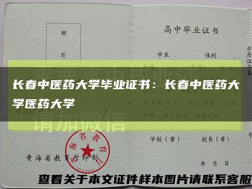 长春中医药大学毕业证书：长春中医药大学医药大学缩略图