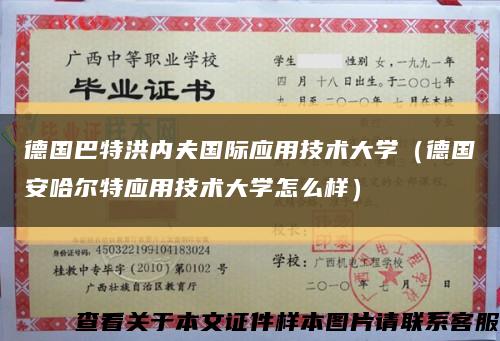 德国巴特洪内夫国际应用技术大学（德国安哈尔特应用技术大学怎么样）缩略图