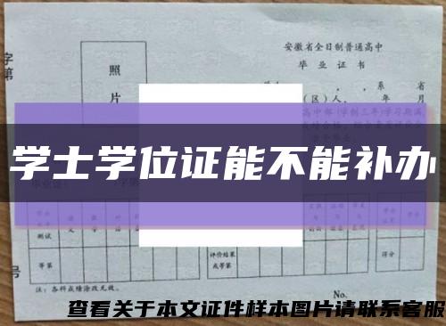 学士学位证能不能补办缩略图