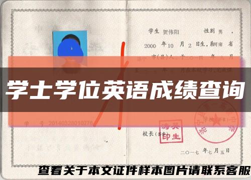 学士学位英语成绩查询缩略图