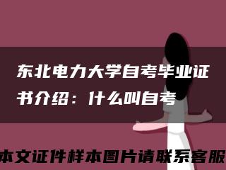 东北电力大学自考毕业证书介绍：什么叫自考缩略图